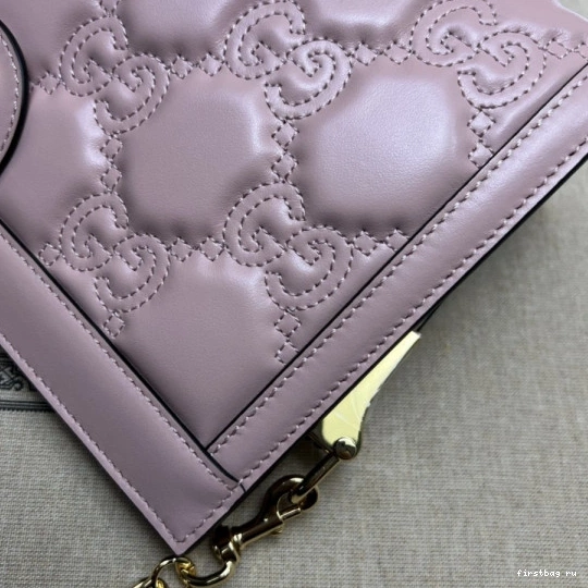 First bag ru shoulder GUCCI bag leather GG matelassé 0820